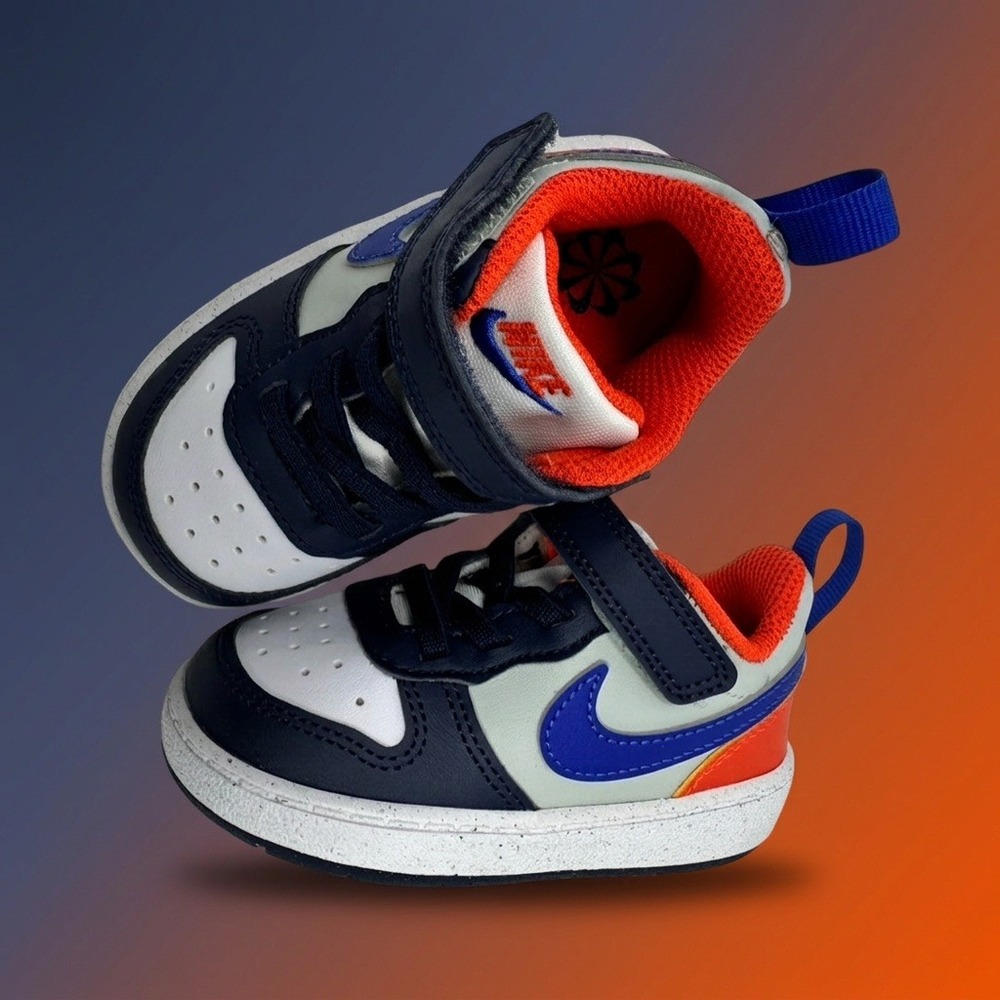 Nike Court Borough Low Recraft Toddler 5C Navy Orange DV5458-401 New With Box